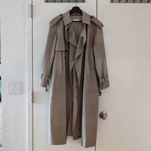 FRANKIE SHOP DETACHABLE COLLAR TRENCH COAT IN CLASSIC KHAKI - S